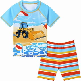 Kids Swimsuit Boys Two Pieces Shark Swimsuit Toddler Rash Guard and Trunk