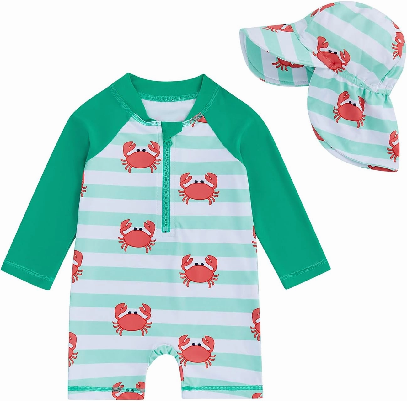 KMBANGI Toddler Baby Boy Mallard Swimsuit Kids Rash Guard Long Sleeve One Piece Bathing Suit Duck Hunting Swimwear with Hat