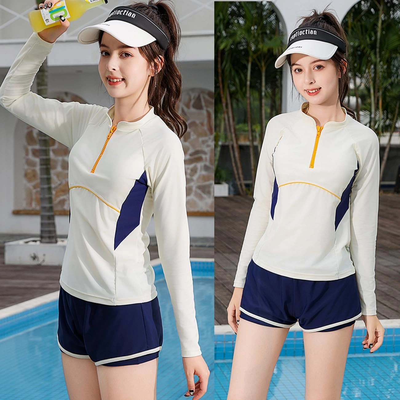 KORADI Girls Swimsuits Rash Guard Swim Set Kids Two-Piece Bathing Suits Teen Swimwear Beach Shorts Sun Protection Swim Shirts