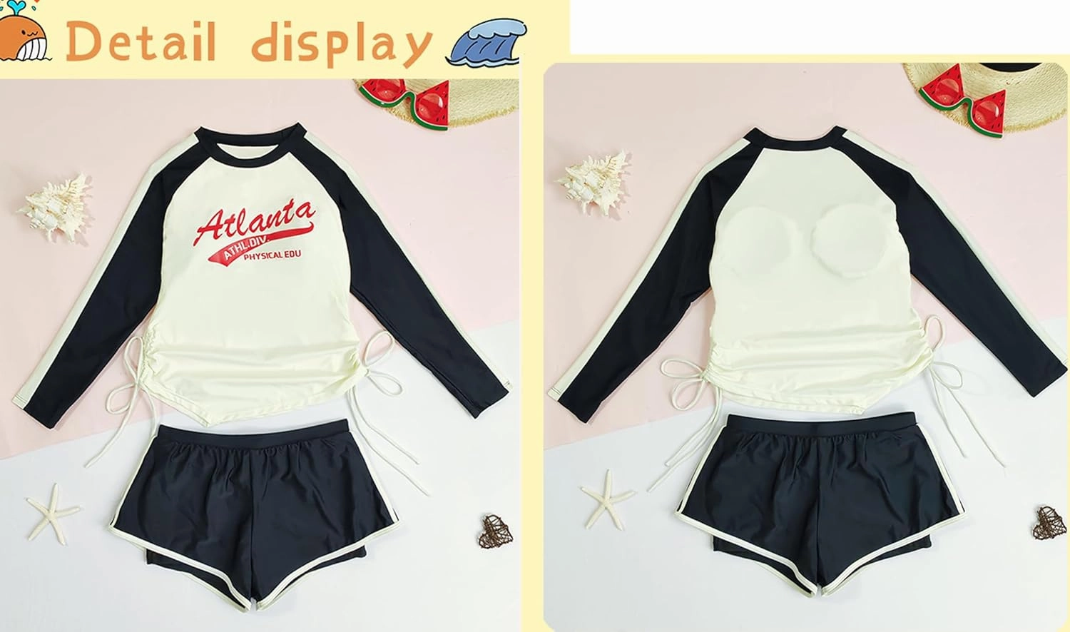 KORADI Girls Swimsuits Rash Guard Swim Set Kids Two-Piece Bathing Suits Teen Swimwear Beach Shorts Sun Protection Swim Shirts