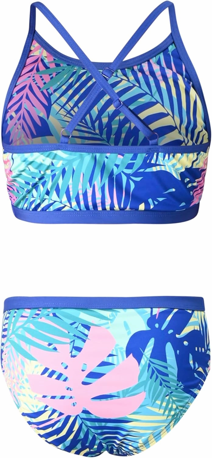 Lands' End Girls' Swimwear UPF 50 Bikini Top and Bottom Swim Set (XS-XL)