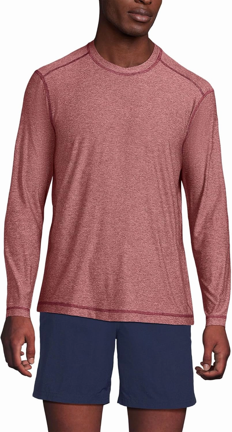 Lands' End Men's Long Sleeve Swim Tee Rash Guard