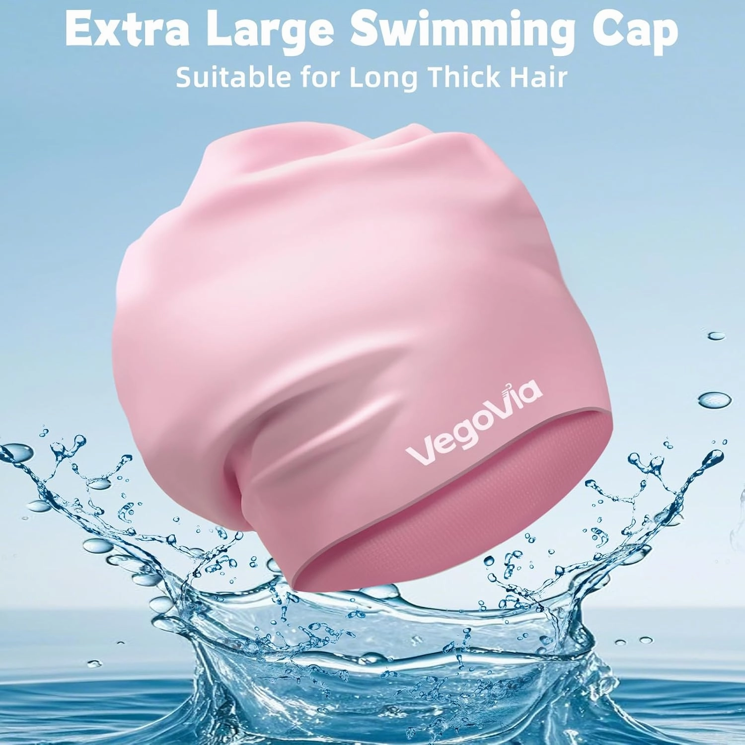 Large Swim Cap for Braids and Dreadlocks, Waterproof Silicone Swimming Cap for Women Men Adult Long Hair to Keep Hair Dry