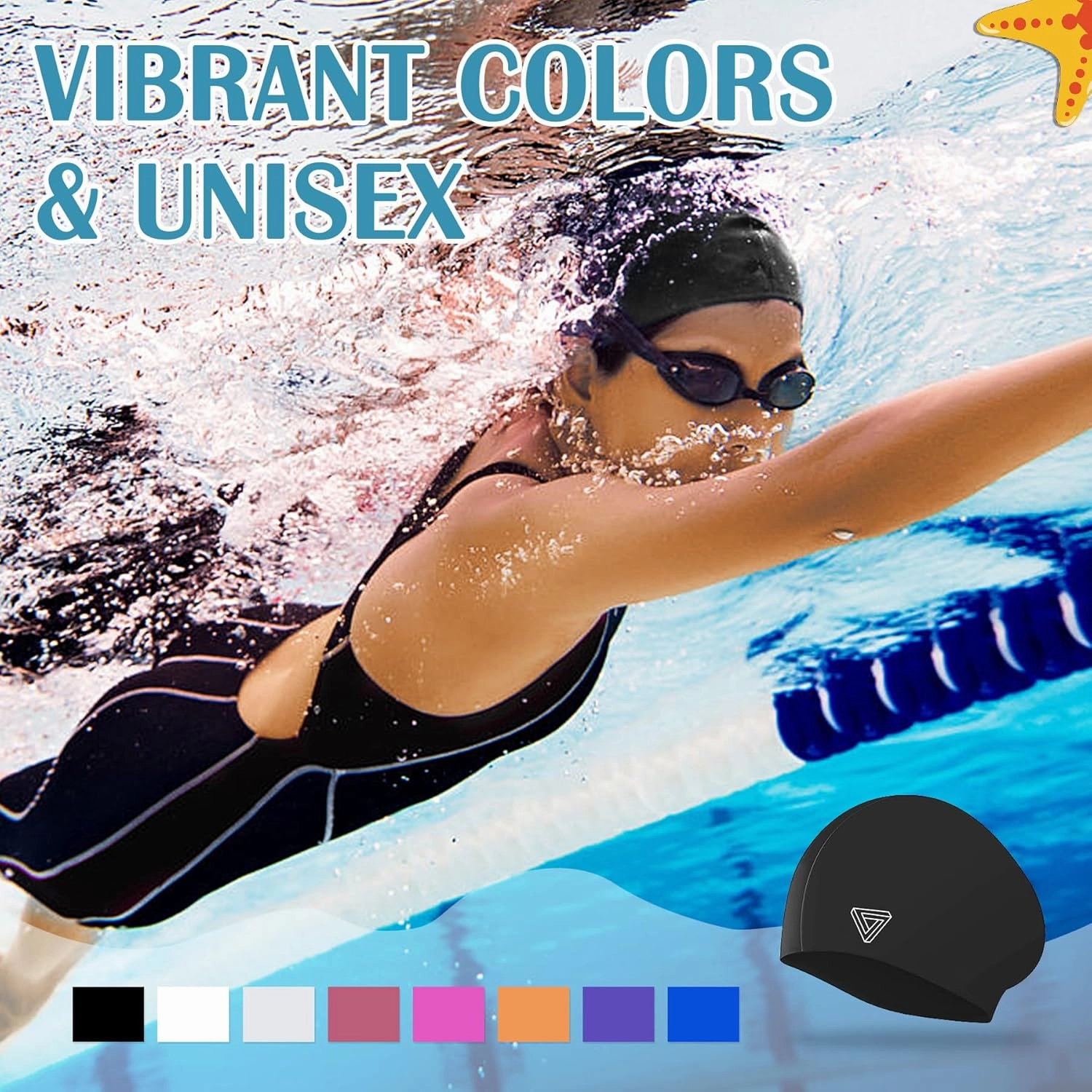 Large Swimming Cap, Suitable for Men and Women, Specially Designed Swimming Cap, Suitable for Very Long and Thick Curly Hair and Braids, Keep Hair Dry
