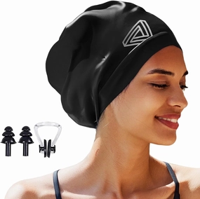 Large Swimming Cap, Suitable for Men and Women, Specially Designed Swimming Cap, Suitable for Very Long and Thick Curly Hair and Braids, Keep Hair Dry