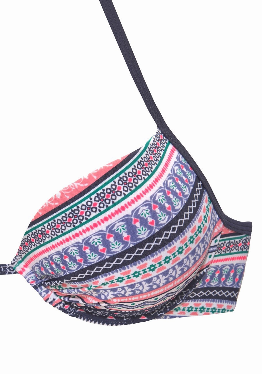 LASCANA Women's Printed Push Up Bikini Top