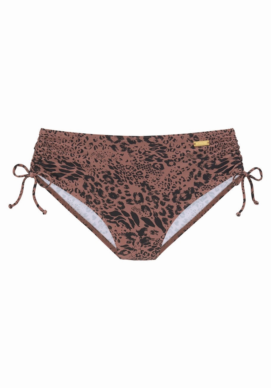 LASCANA Women's Side Tie Leopard Print Bikini Bottom