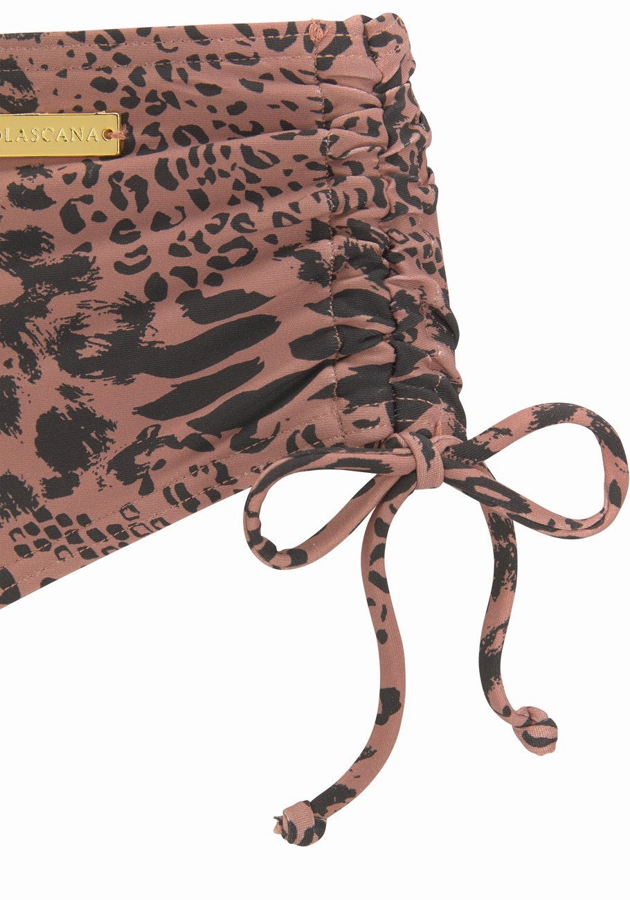 LASCANA Women's Side Tie Leopard Print Bikini Bottom