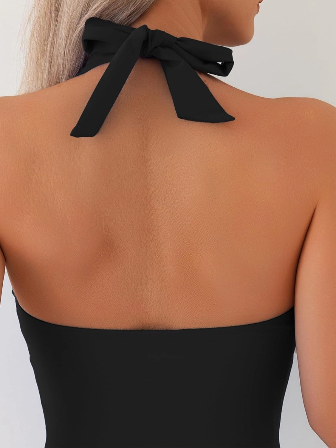 Leoparts Women's V Neck One Piece Swimsuits Halter Color Block Sunflower Side Cutout Slimming Bathing Suit Swimwear
