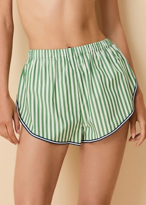 Lester Short Washed Green / Optic White Stripe
