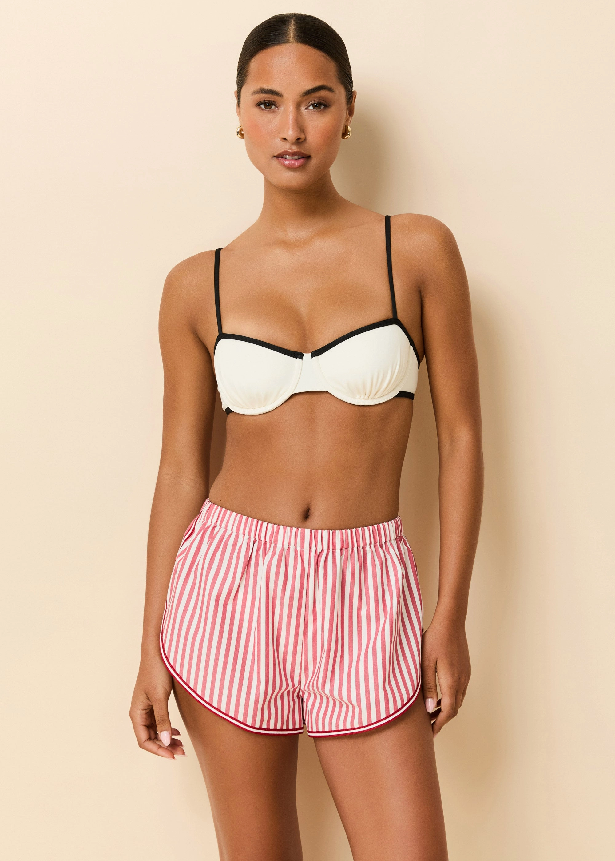 Lester Short Washed Red / Optic White Stripe