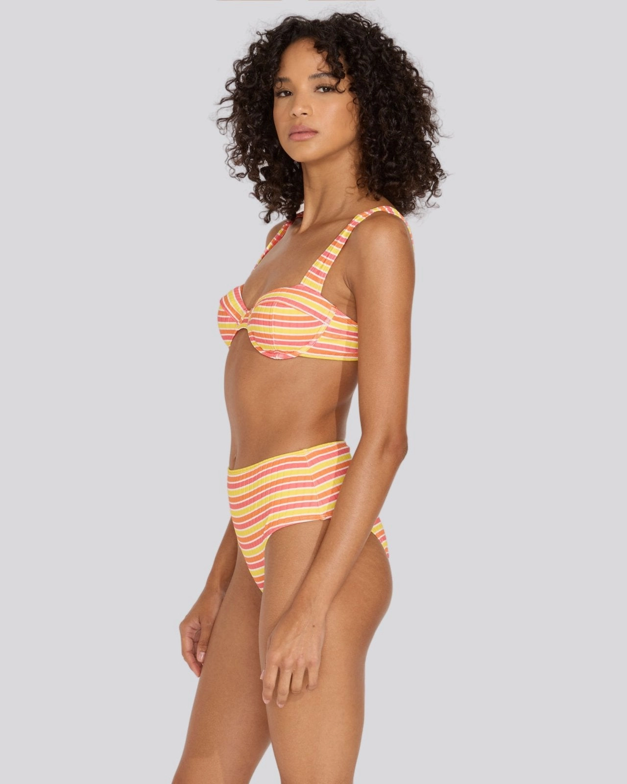 Lilo Ribbed Bikini Bottom Sorbet Stripe