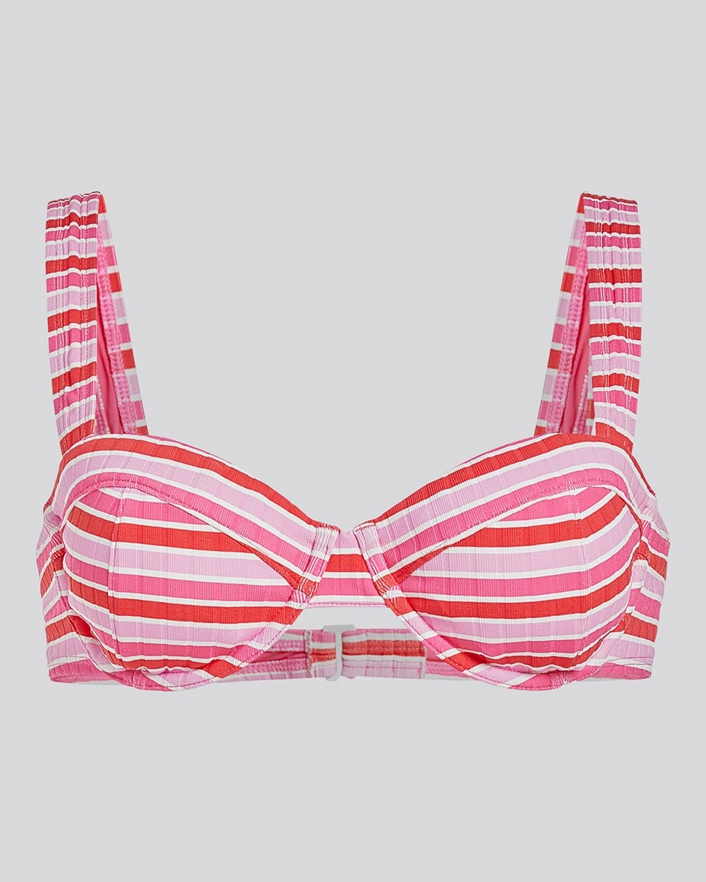 Lilo Ribbed Bikini Top Pink Multi Stripe