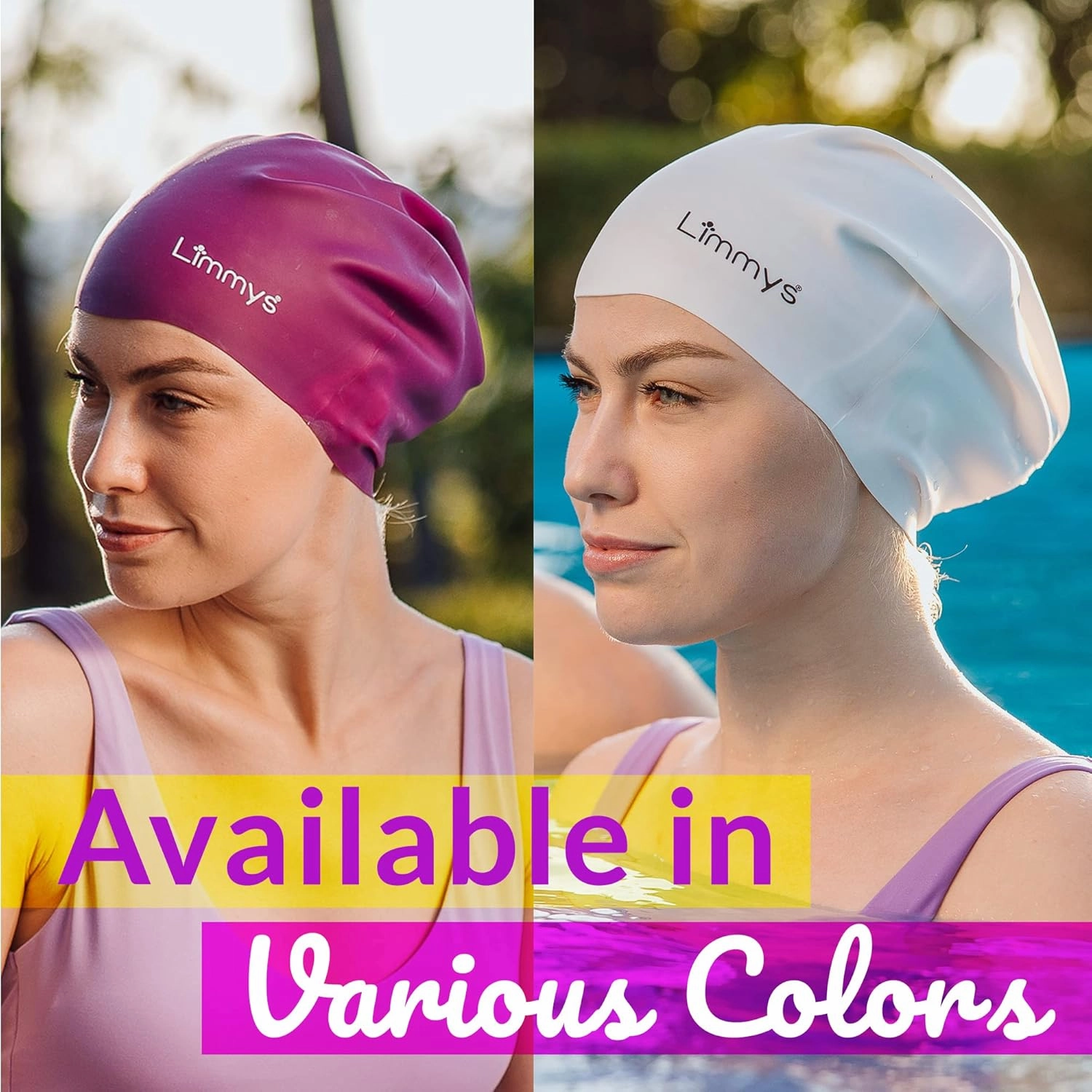 Limmys Premium Swim Cap for Women with Long Hair  Soft Silicone Swimming Cap for Women  Comfortable, Extra Room Fit, Chlorine Resistant & Hypoallergenic  Trusted by Swimmers Worldwide