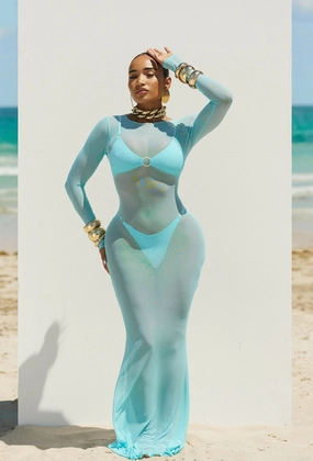 Linus Cover Up Dress - Ice Blue