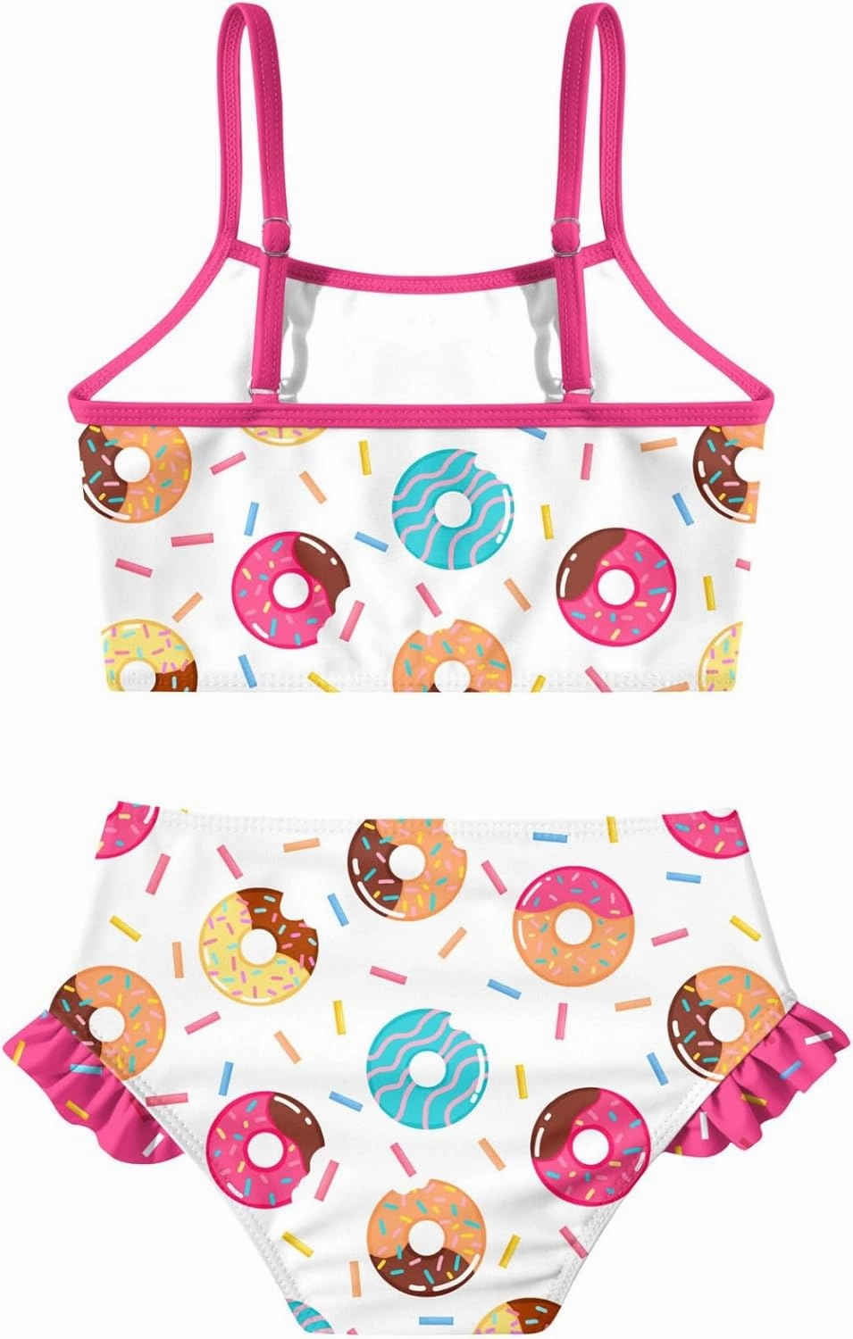Little Girls Two Piece Mermaid Bikini Set Ruffle Adjustable Summer Beach Bathing Swimsuit 3-7 Years for Kids