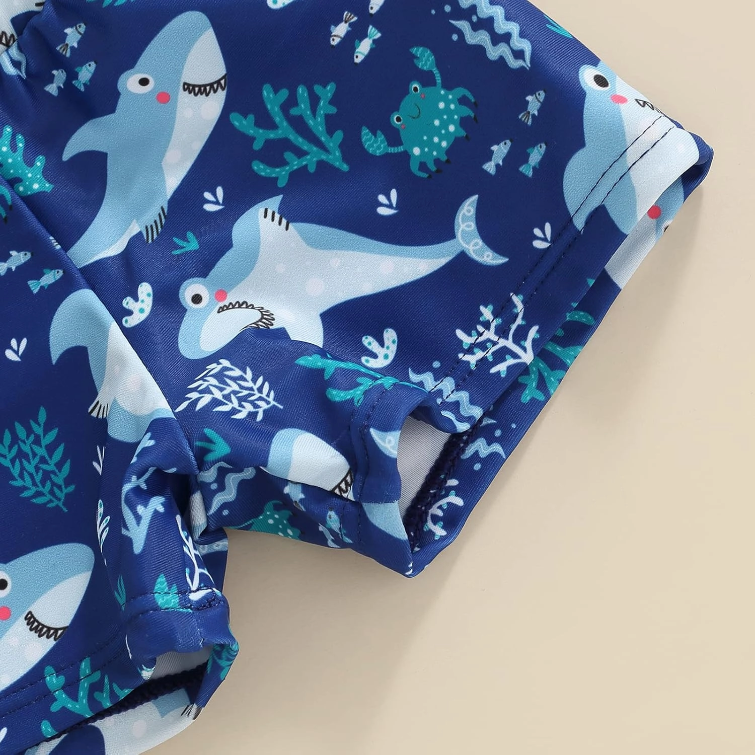 Little Kids Swimsuit Boys Girls Cute Cartoon Long Sleeve Tankini Bathing Suit Summer Beach Hawaii Swim Set