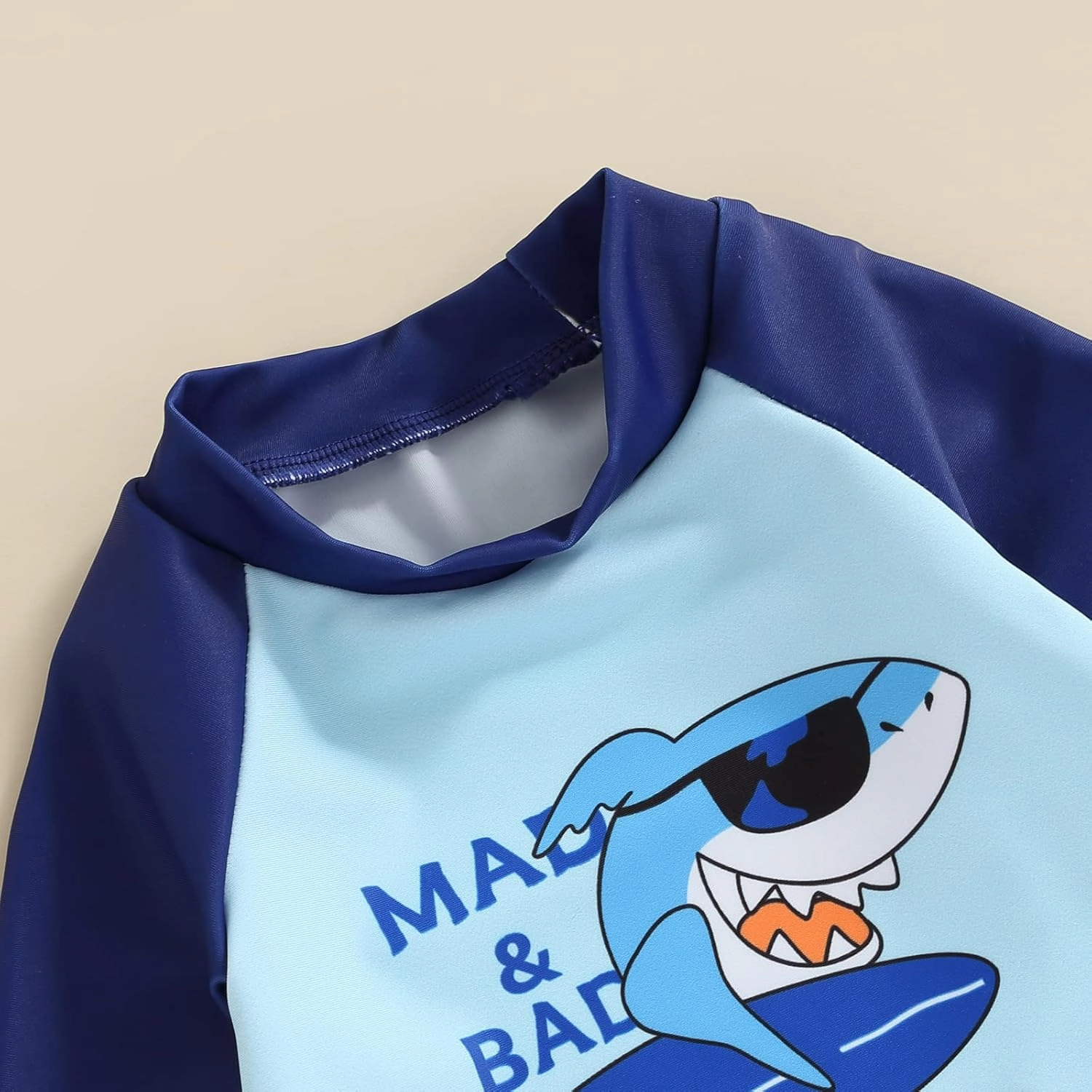 Little Kids Swimsuit Boys Girls Cute Cartoon Long Sleeve Tankini Bathing Suit Summer Beach Hawaii Swim Set