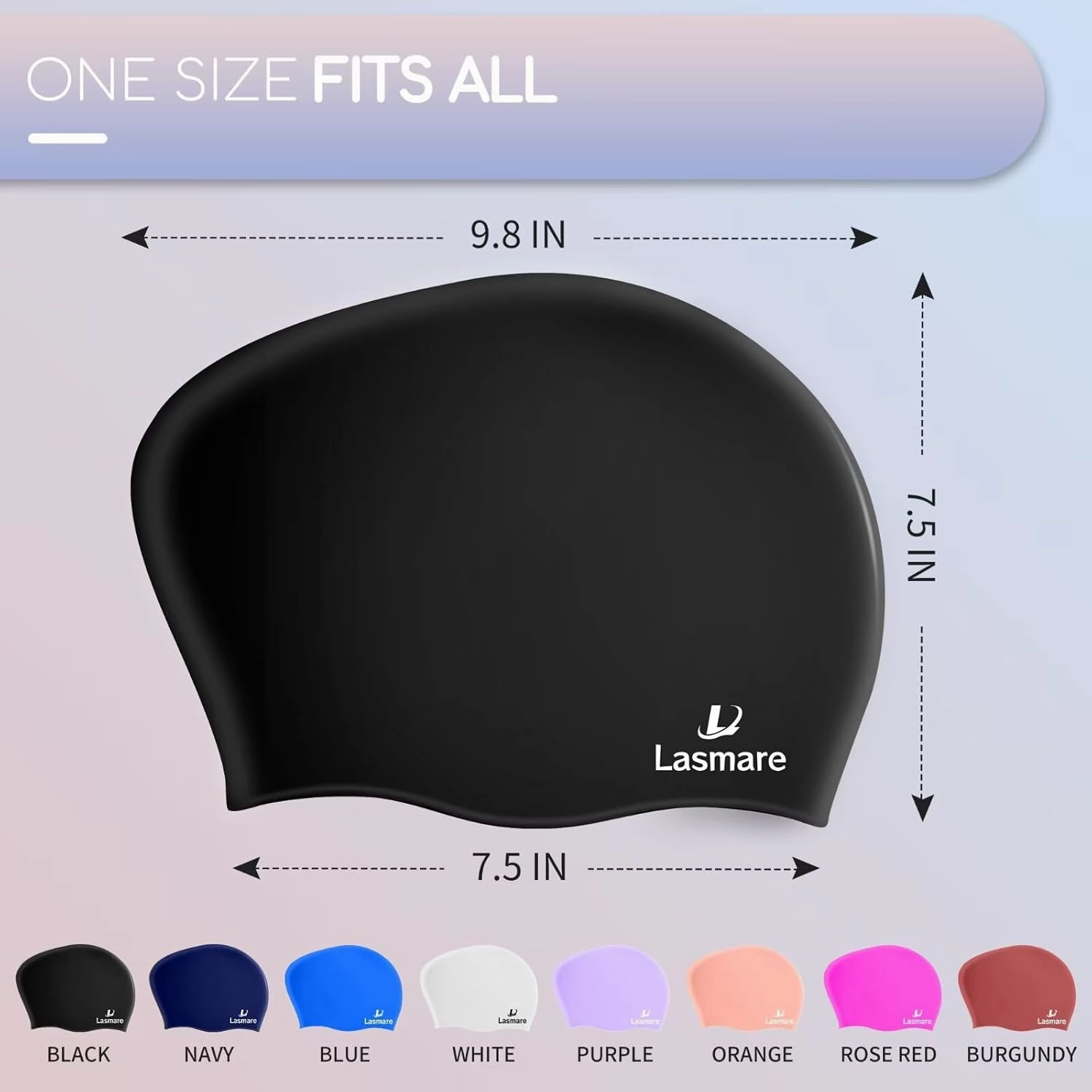 Long Hair Swim Cap for Women 2 Pack, Silicone Swimming Caps for Unisex Adult Women Men with Ear Plugs & Nose Clip Set, Waterproof Adult Swim Hats Bathing Caps to Keep Hair Dry