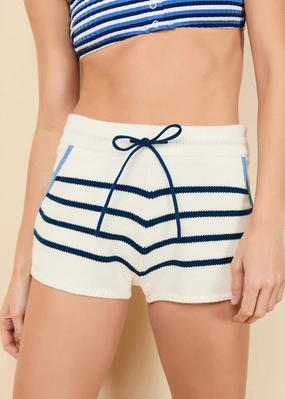 Louisa Short Maritime Navy Breton Stripe