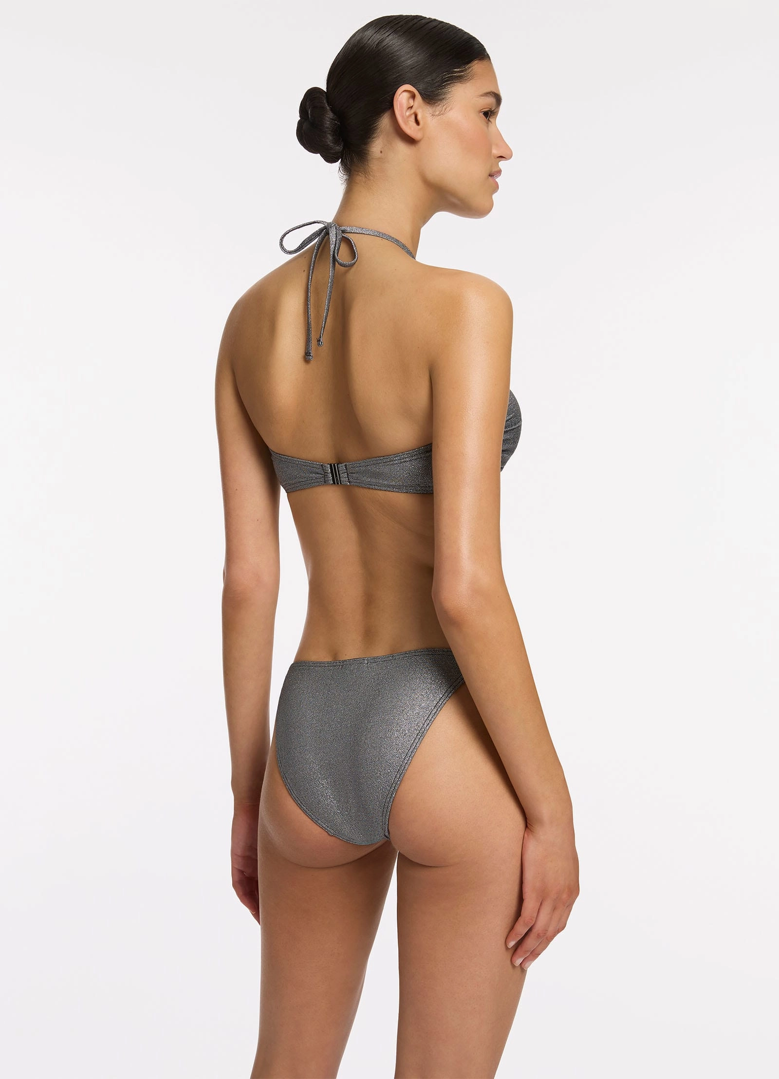 Lumen Tie Side Hipster Bikini Bottom - Silver