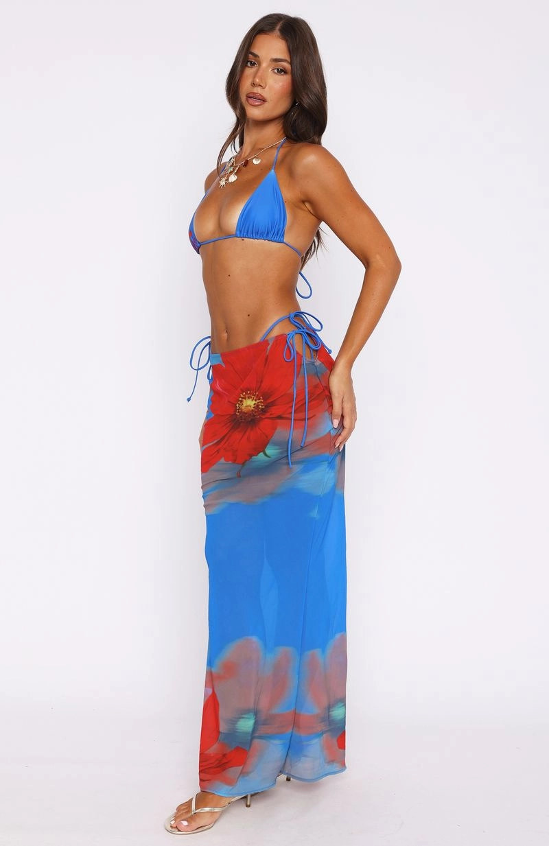 Luminous Maxi Skirt Sapphire Bloom