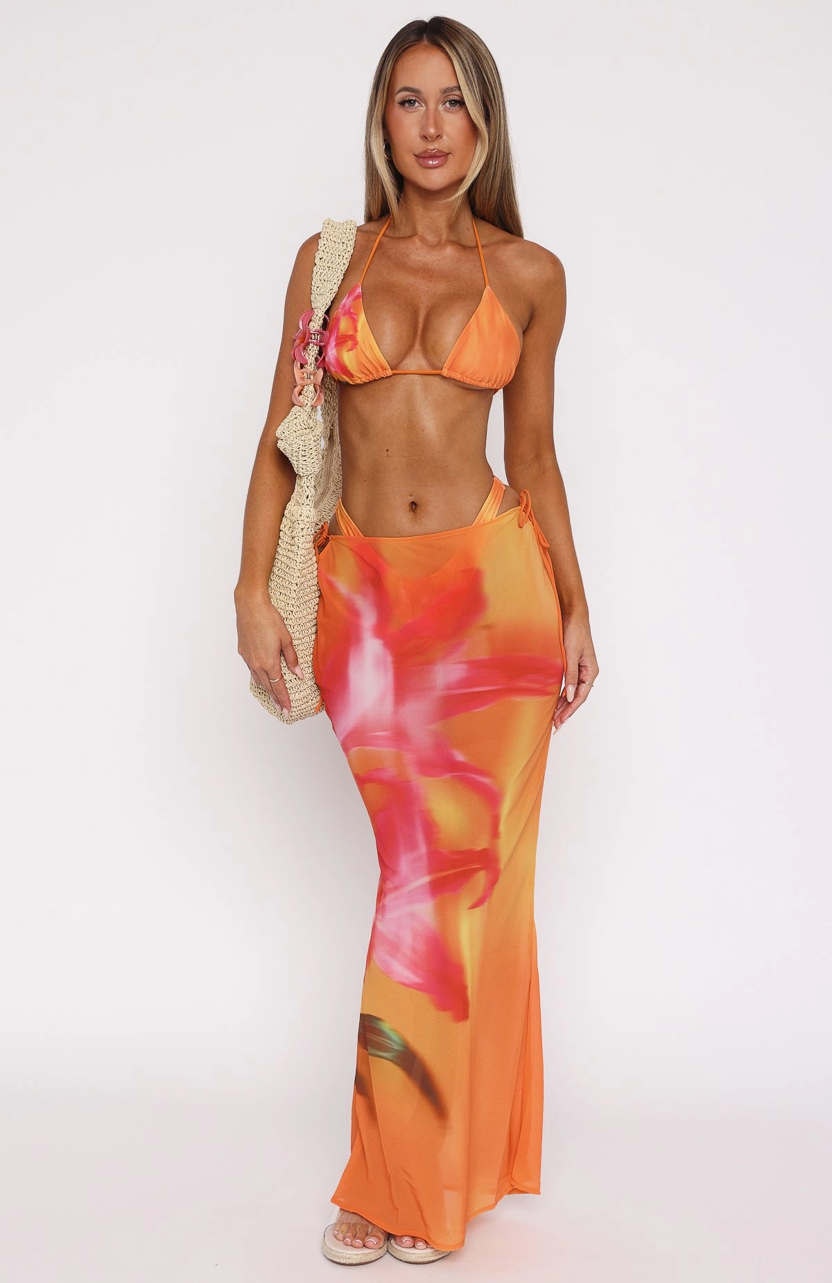 Luminous Maxi Skirt Sunset Floral