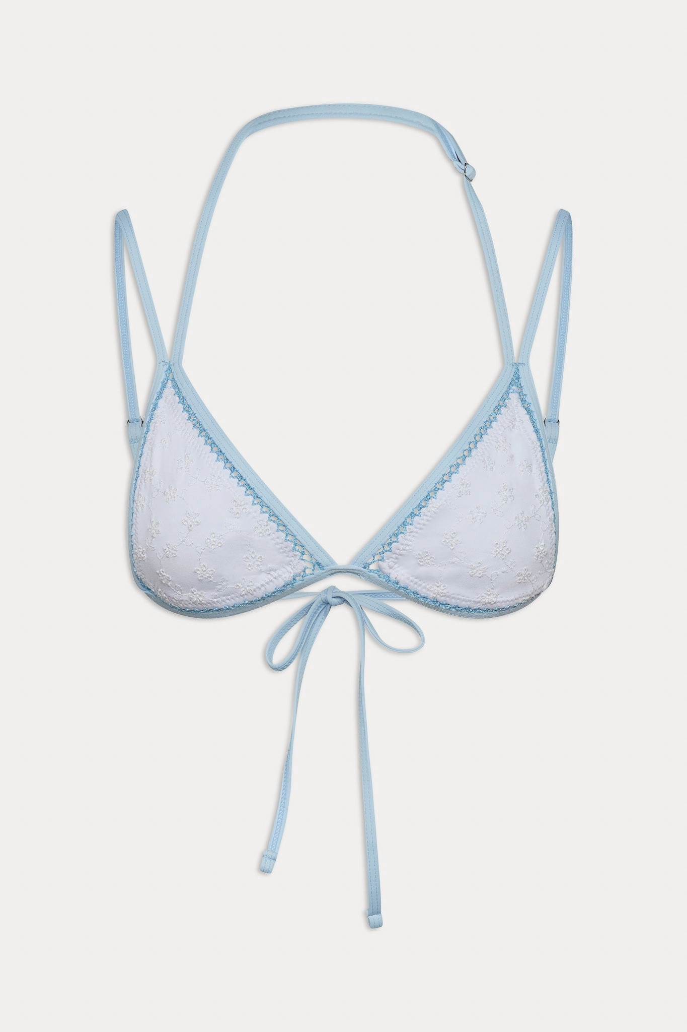Luna Eyelet Bikini Top - Spring Cloud