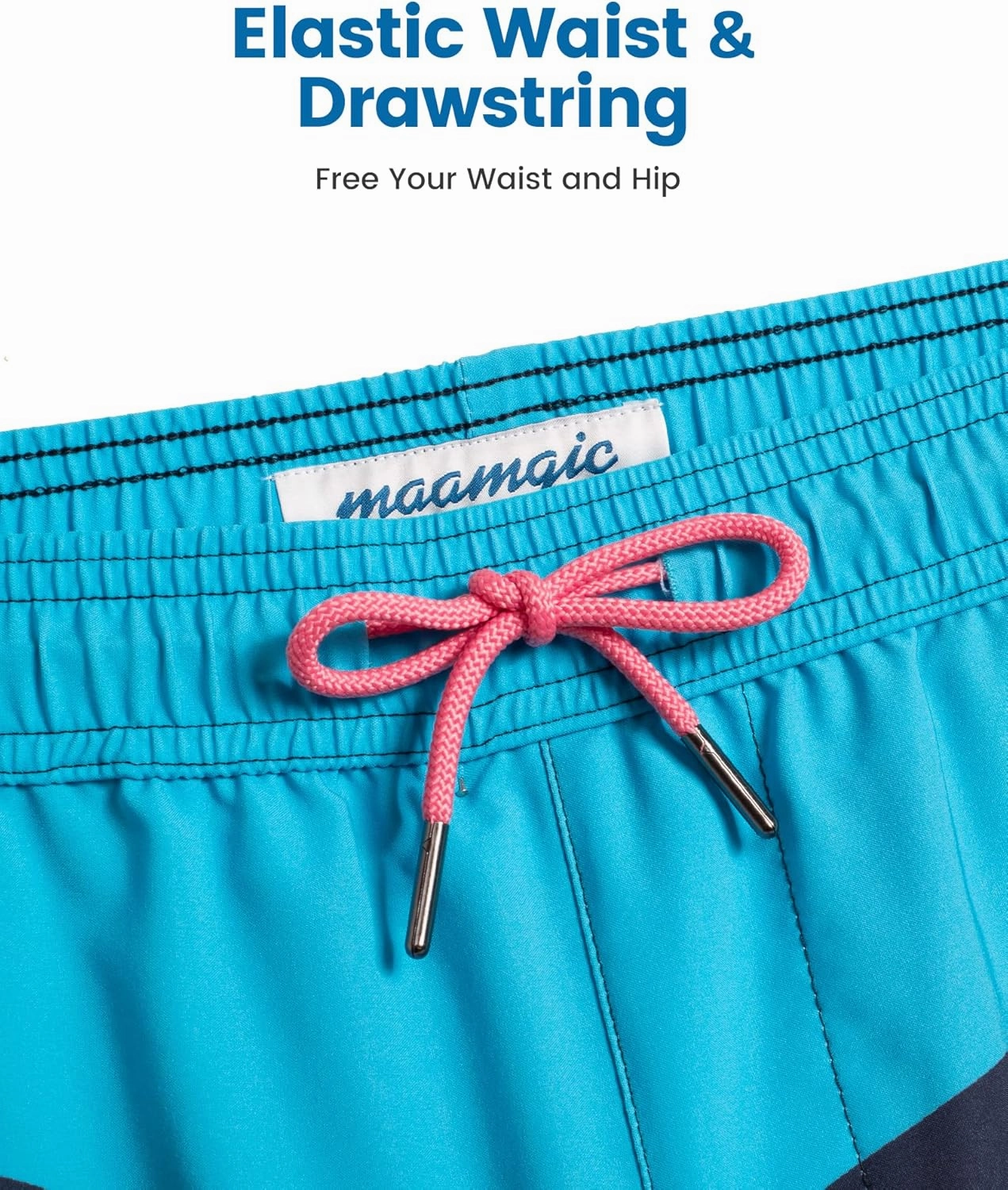 maamgic 5inch Mens Swim Trunks with Compression Liner 2-in-1 Swimming Shorts Stretch Quick Dry with Zipper Pockets