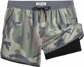 maamgic Mens Short 80s 90s Vintage 5.5" Swim Trunks Swimsuits Board Shorts Compression Liner Quick Dry 2 in 1 Beach Swimwear