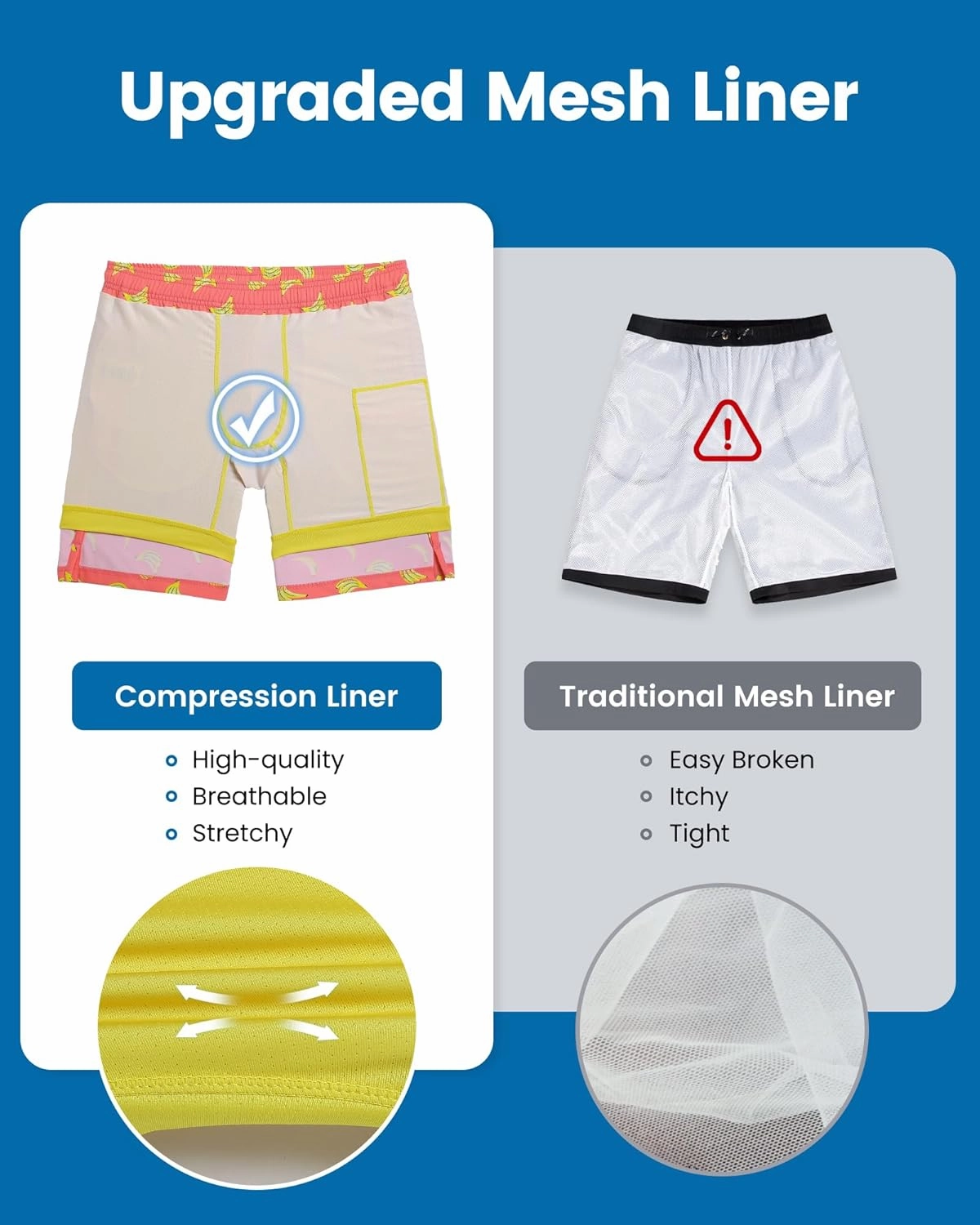 maamgic Mens Swim Trunks with Compression Liner 7 Inch Inseam Mens Bathing Suit Quick Dry Swimming Trunks Swimsuit