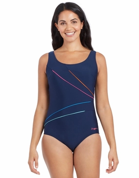 Macmasters Scoopback Swimsuit - Navy/Multicolour