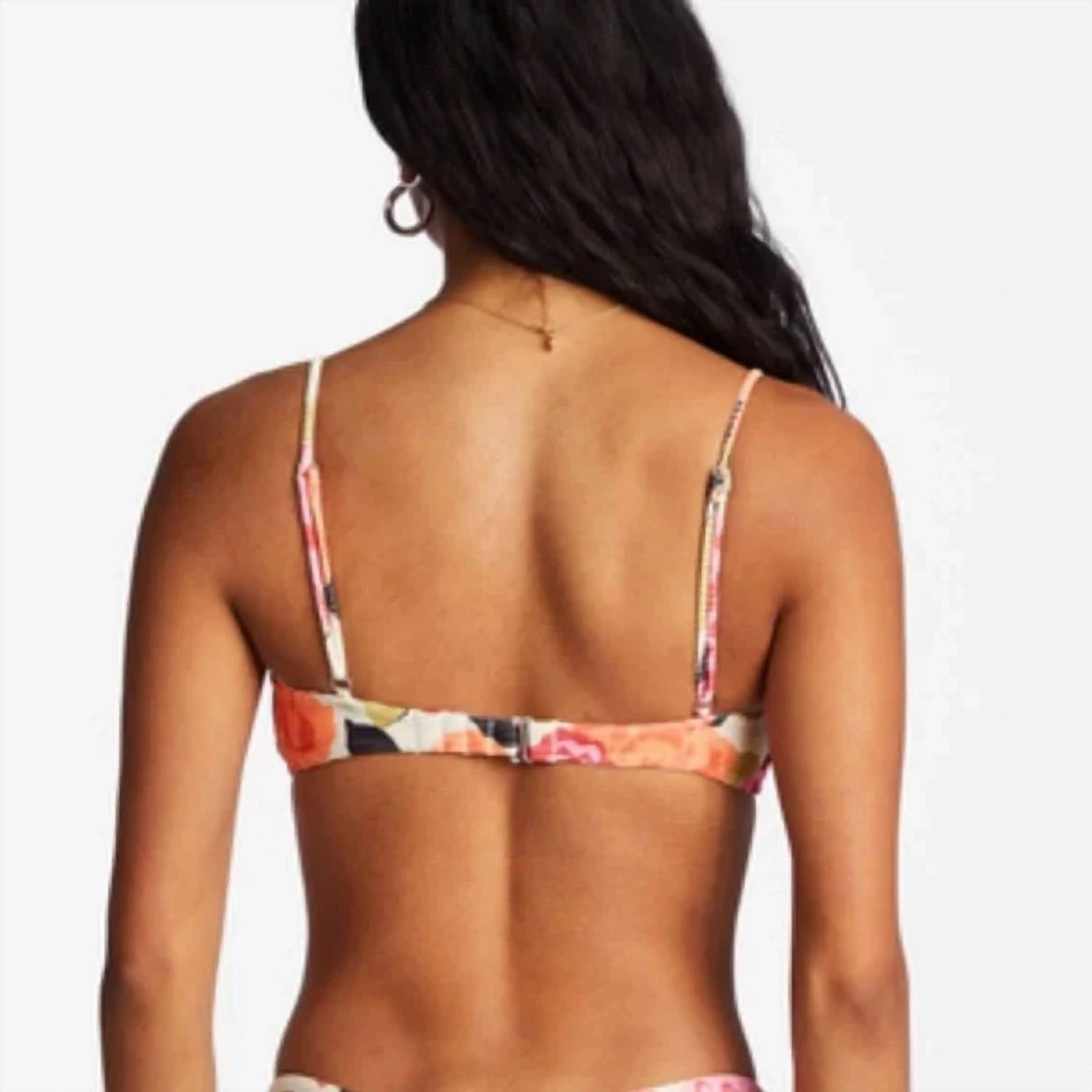 Magic Gardens Skinny Mini Crop Bikini Top In Antique White