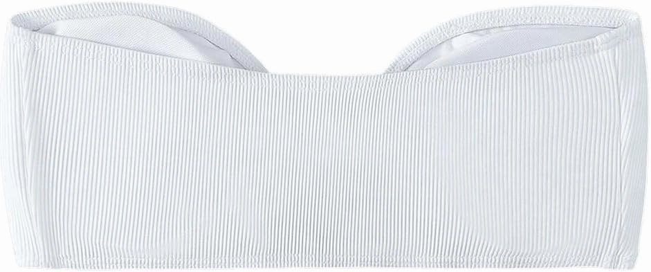 MakeMeChic Women's Bandeau Bikini Top Knot Front Strapless Swimsuit Bathing Tops
