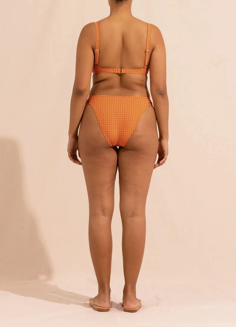 Marigold Ruched High Line Bikini Bottom