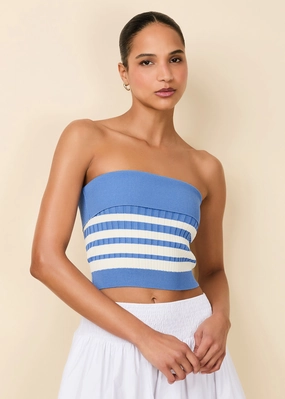 Marnie Top Marina Blue Sunset Stripe