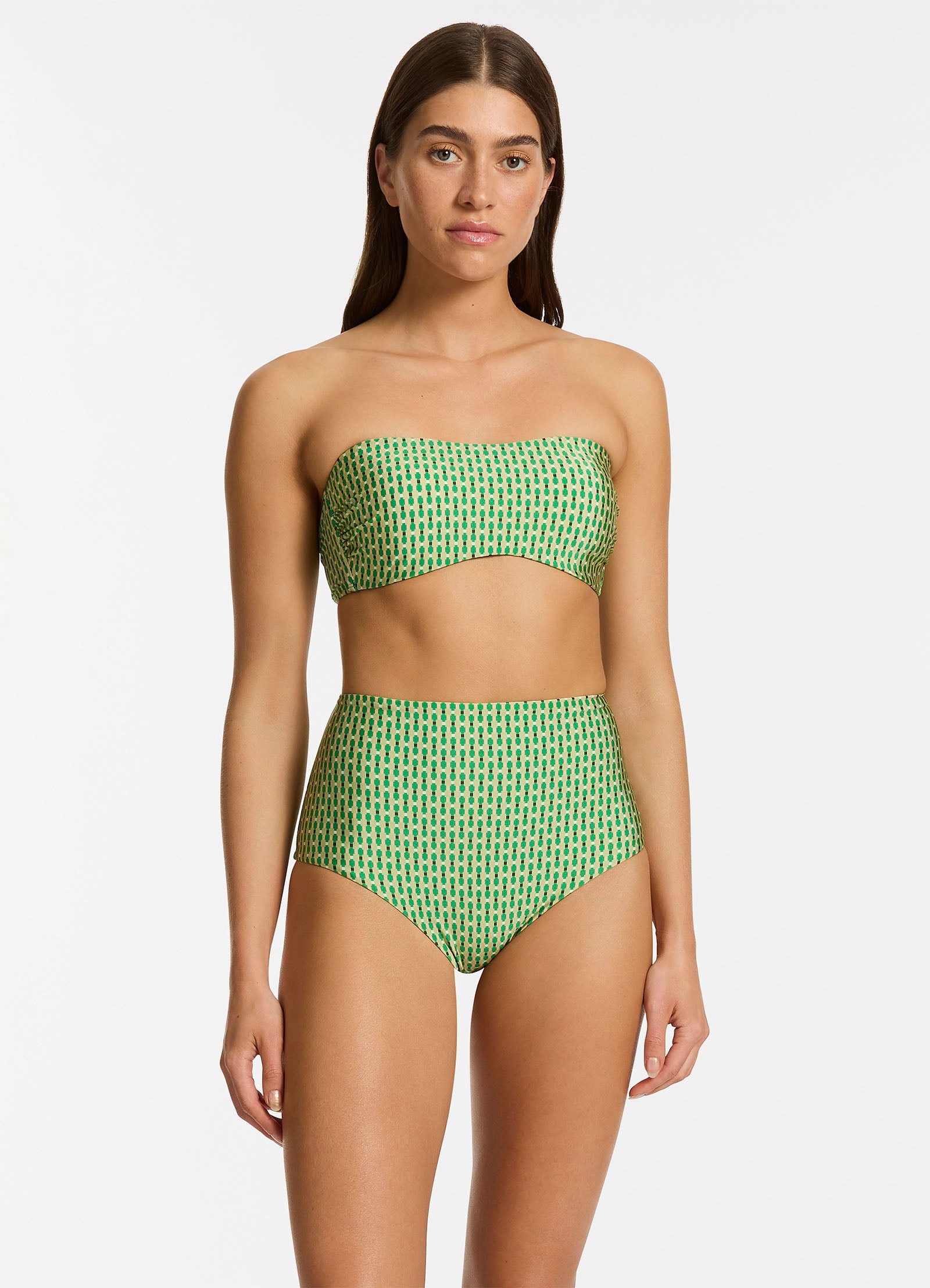 Mattala Geo High Waist Bikini Bottom - Flora