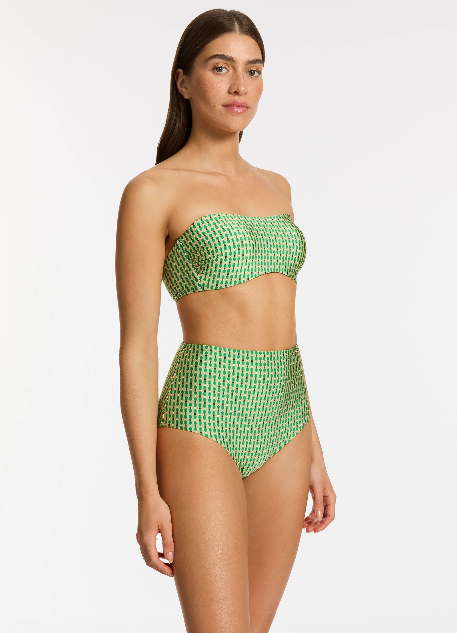 Mattala Geo High Waist Bikini Bottom - Flora
