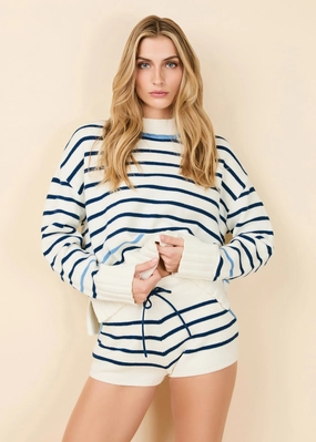 Maxine Sweater Maritime Navy Breton Stripe