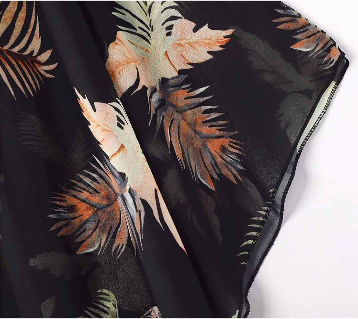 MayBuy Women's Summer Long Flowy Kimono Cardigans Boho Chiffon Beach Cover Up Tops