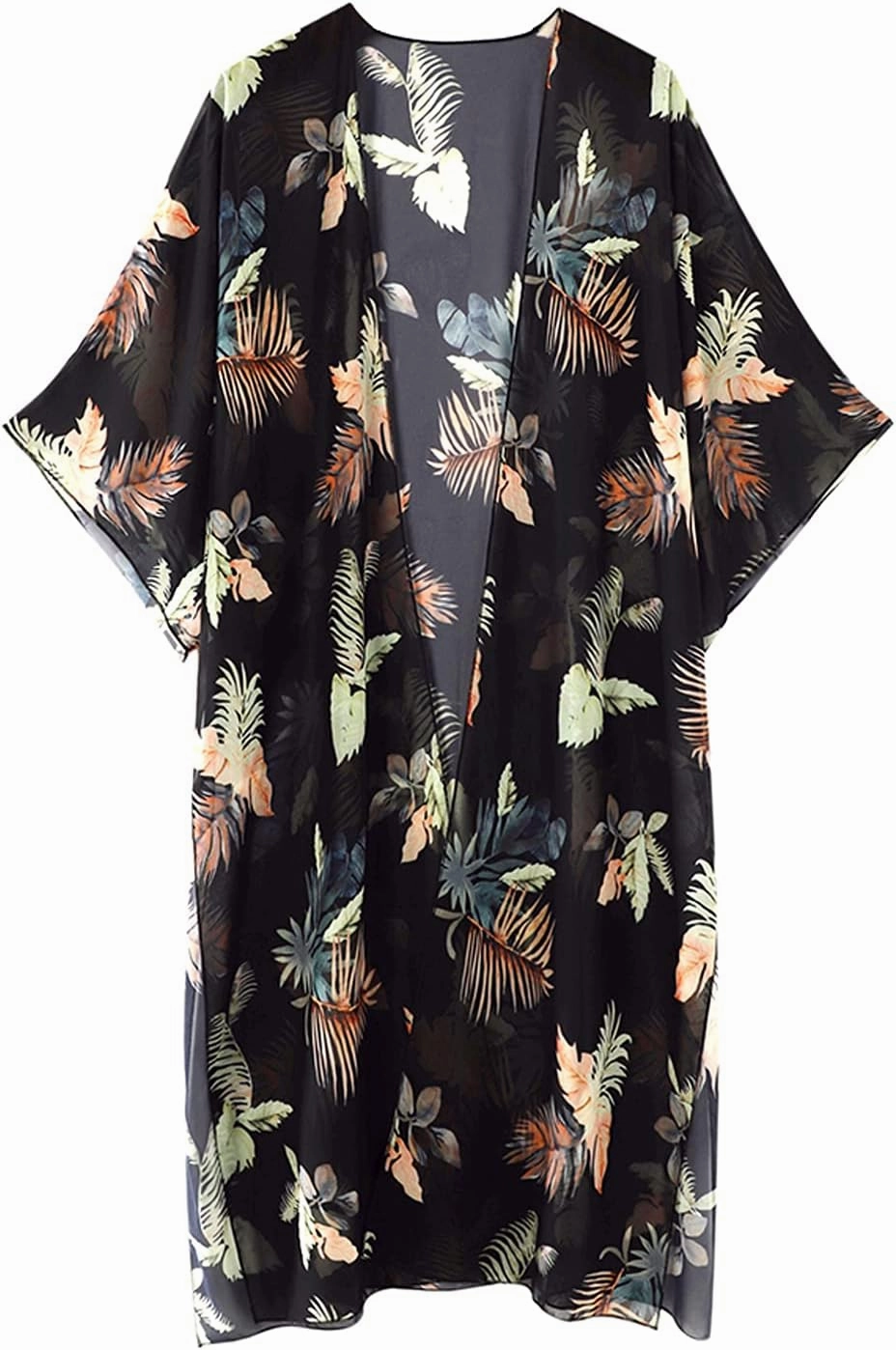 MayBuy Women's Summer Long Flowy Kimono Cardigans Boho Chiffon Beach Cover Up Tops