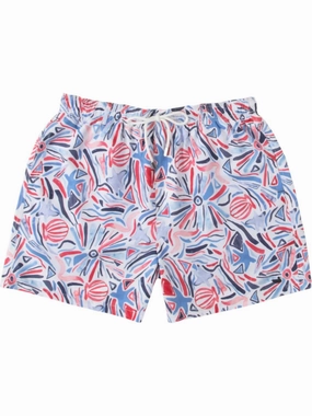 Men's Jubilee Trunks In Navy & Red