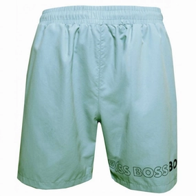Men's Standard Vertical Logo Swim Trunks In Blue