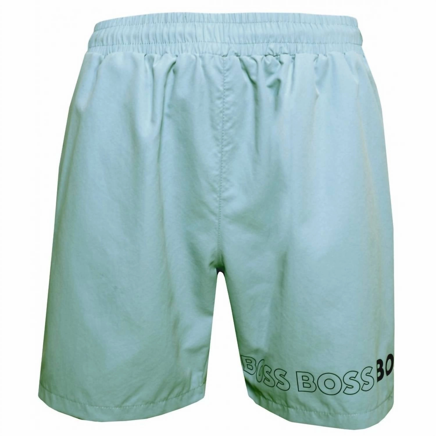 Men's Standard Vertical Logo Swim Trunks In Blue