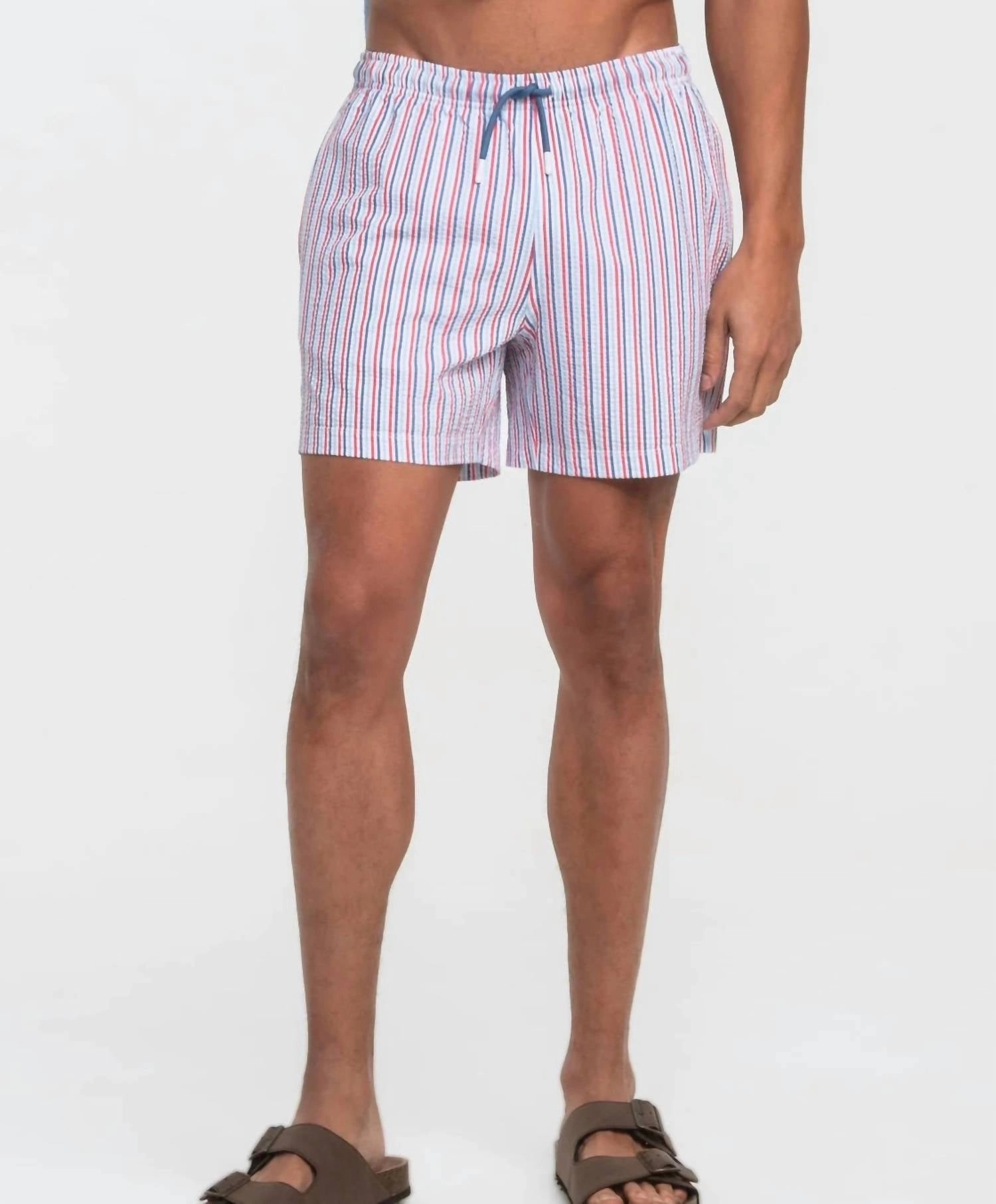 Men's Swim Shorts In Clubhouse Seersucker