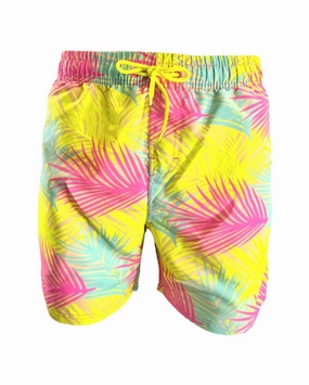 Men's Swim Shorts In Neon Multi Palms