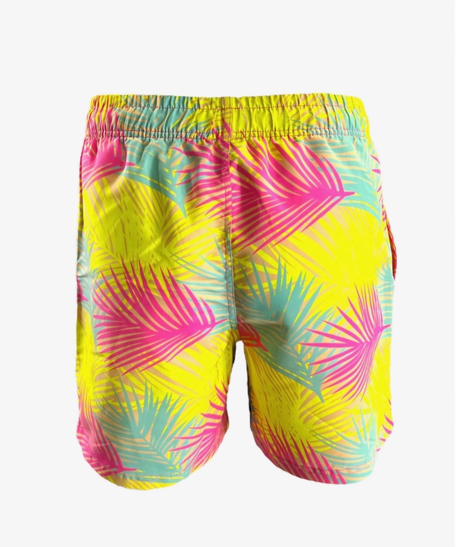 Men's Swim Shorts In Neon Multi Palms