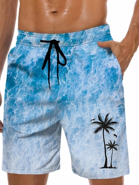 Men's Swim Trunks Hawaiian Bathing Mesh Lining Suit Swimsuits Beach Shorts with Pockets