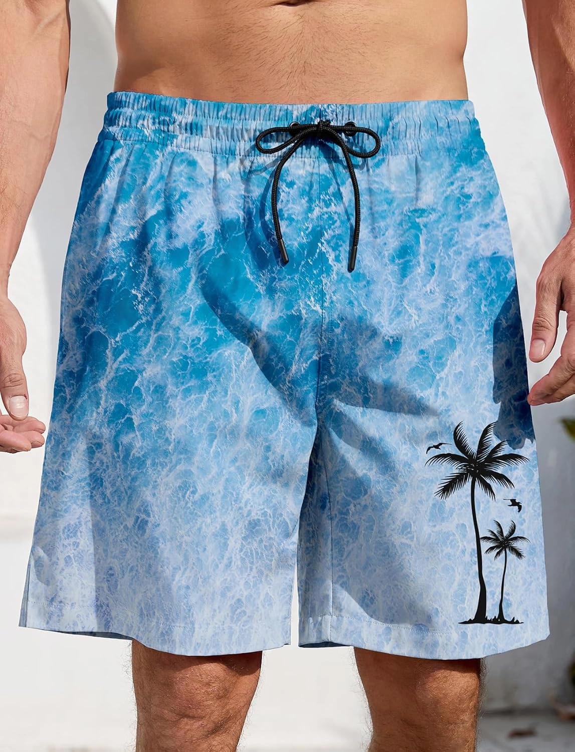 Men's Swim Trunks Hawaiian Bathing Mesh Lining Suit Swimsuits Beach Shorts with Pockets