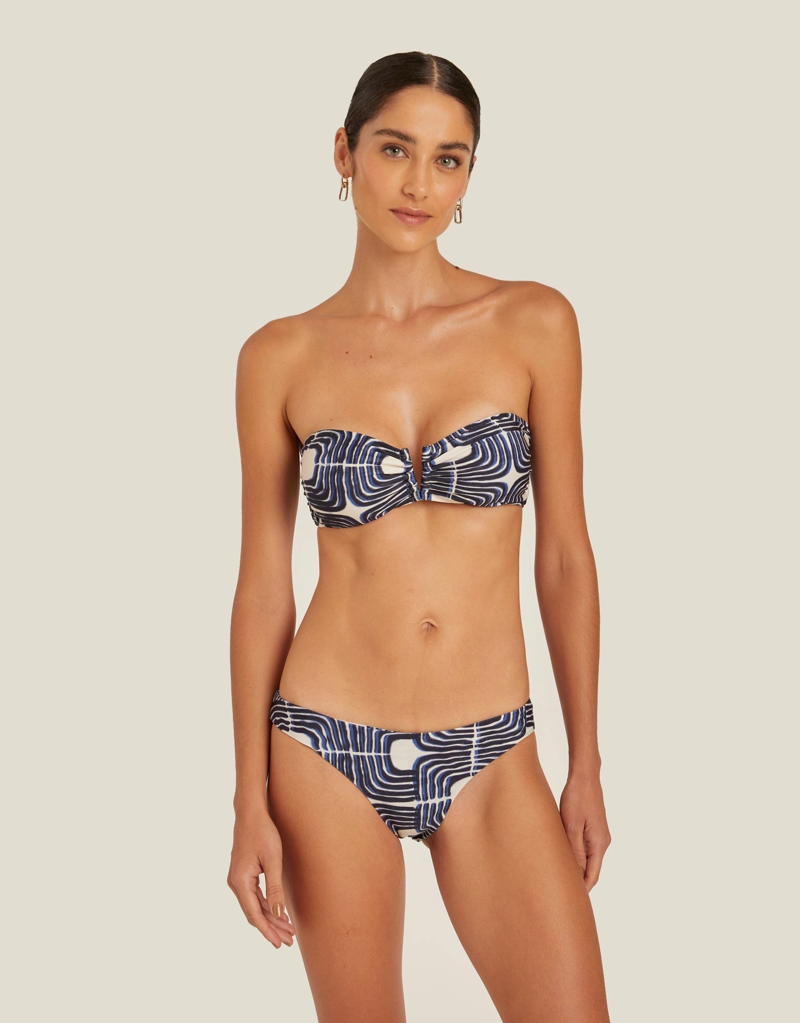 Mid Rise Bikini Bottom Paros Print, European Cut